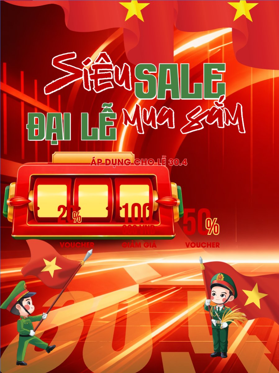 Mẫu Banner dọc Siêu sale đại lễ mua sắm 30/4 — LayerPic
