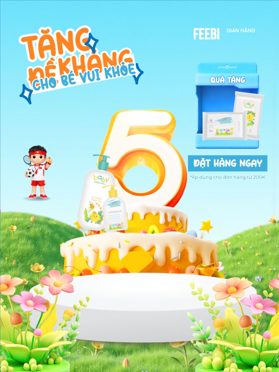 Mẫu Banner dọc Tăng đề kháng cho bé vui khỏe — LayerPic