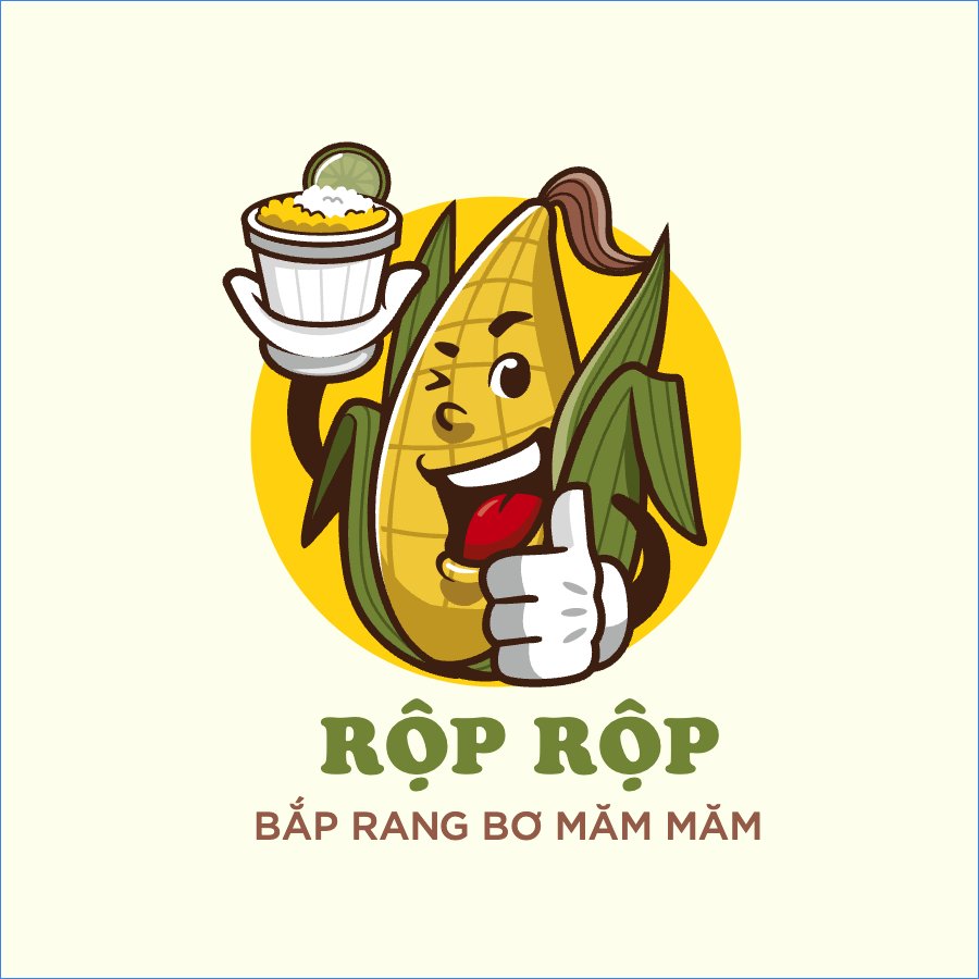 Mẫu Logo Đồ ăn, food, thực phẩm, ẩm thực, món ăn, F&B, thức ăn,bắp rang bơ, popcorn, logo bắp — LayerPic