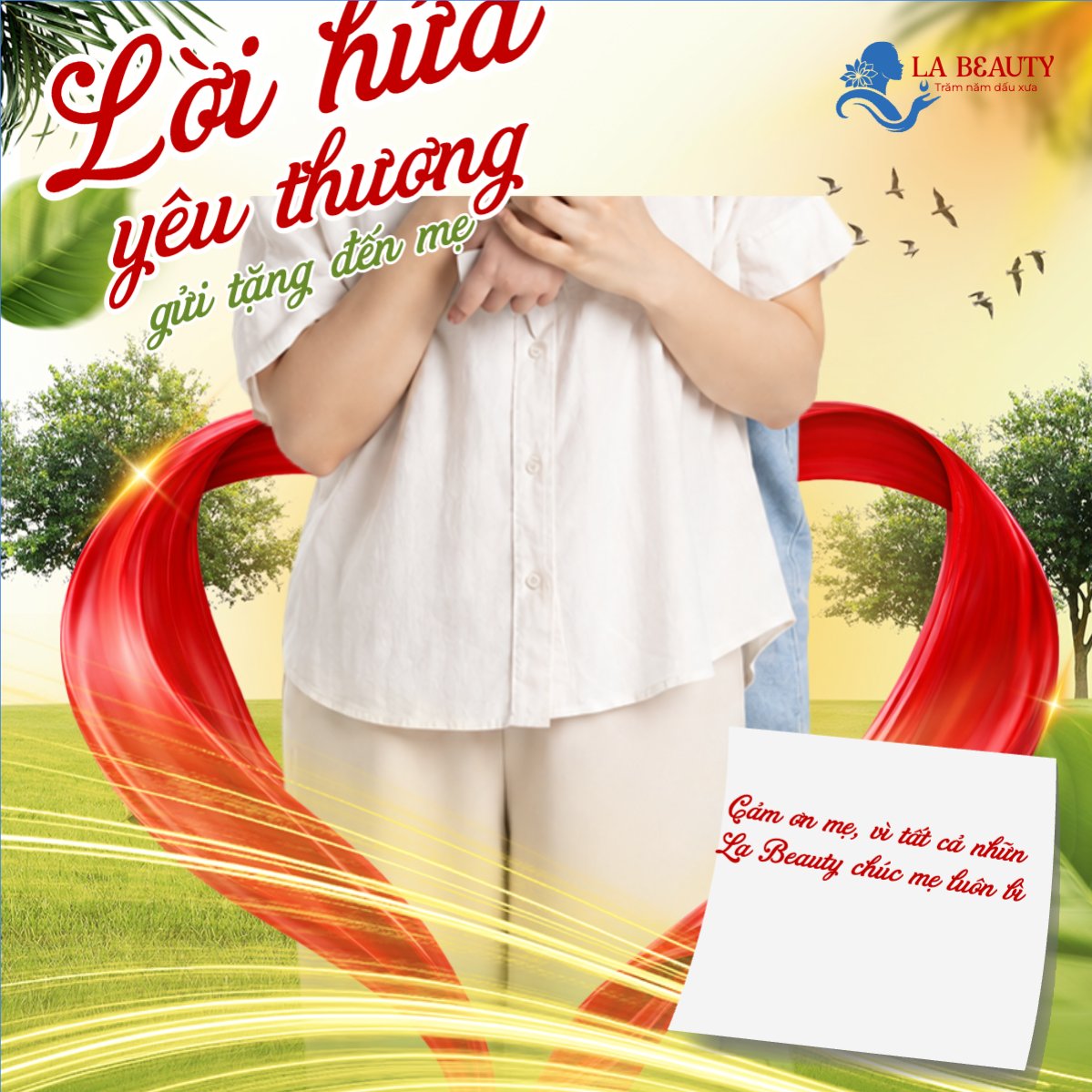 Mẫu Bài post MXH vuông Lời hứa yêu thương gửi tặng đến mẹ — LayerPic