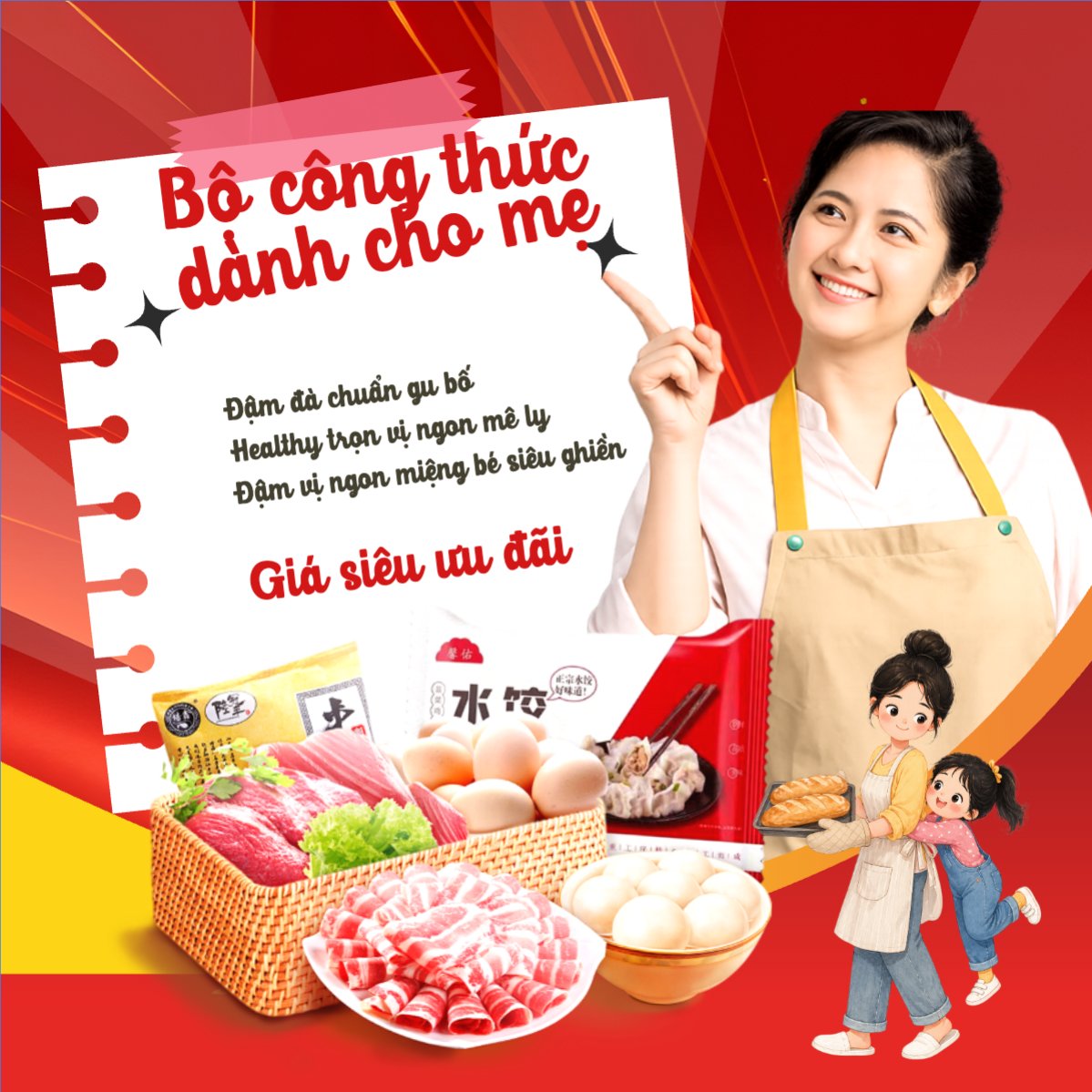 Mẫu Bài post MXH vuông Bộ công thức dành cho mẹ — LayerPic