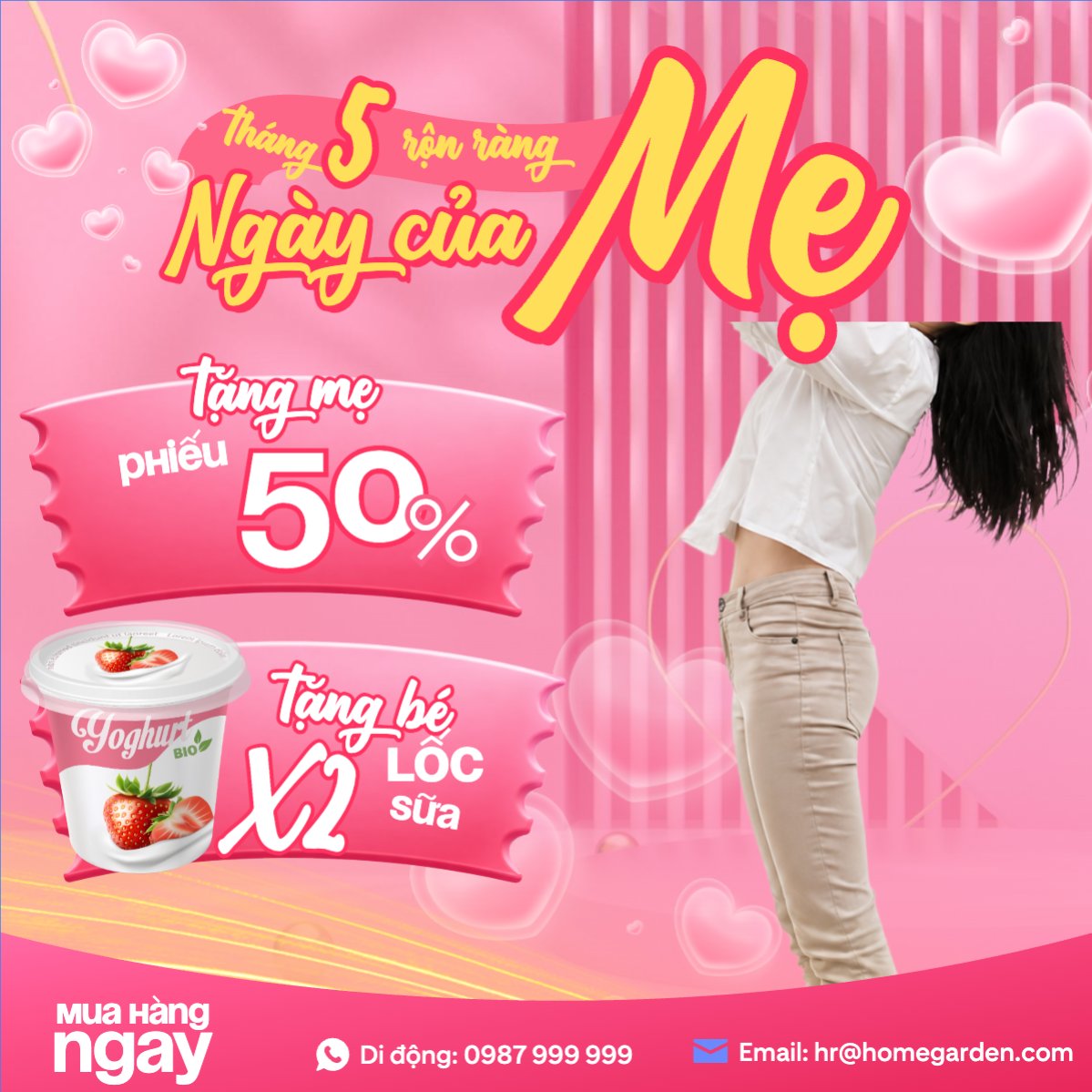 Mẫu Bài post MXH vuông Tháng 5 rộn ràng ngày của Mẹ — LayerPic