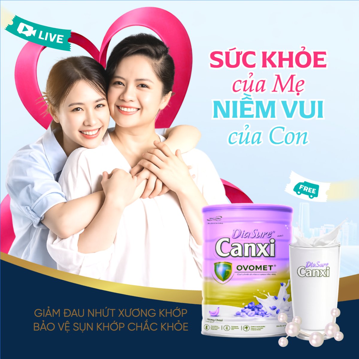 Mẫu Bài post MXH vuông Sức khỏe của mẹ là niềm vui của con — LayerPic