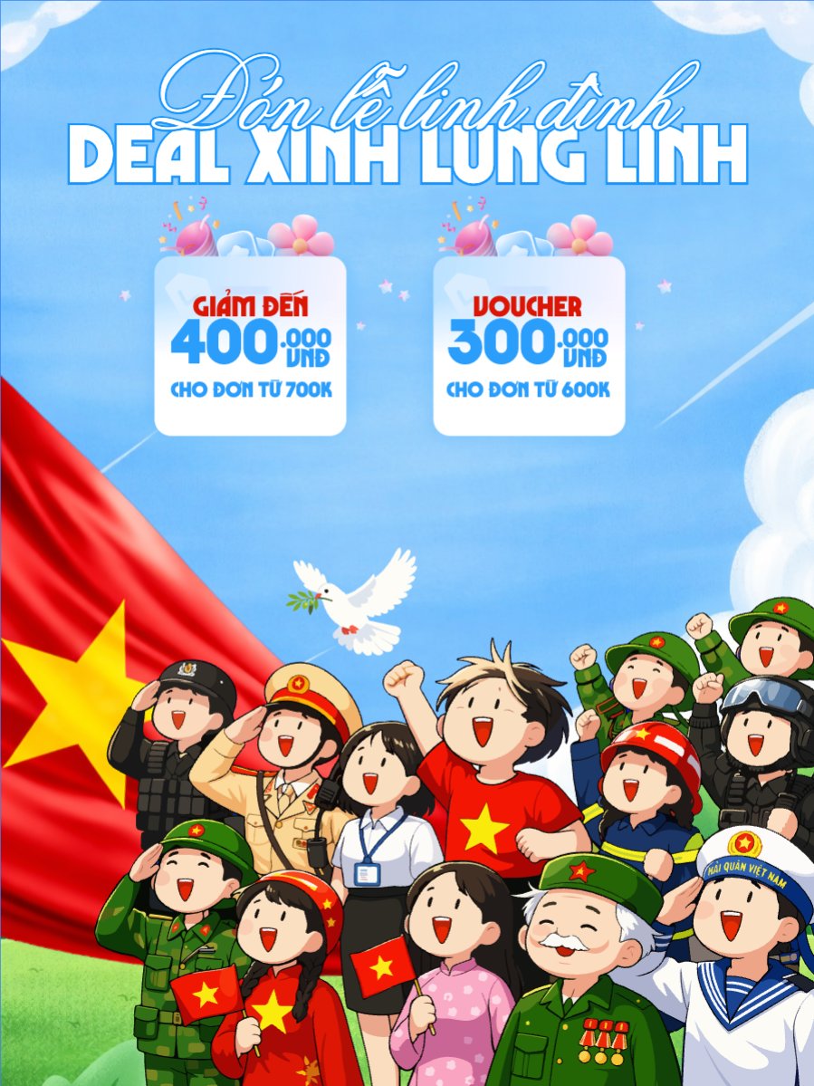 Mẫu Banner dọc Đón lễ linh đình Deal xinh lung linh — LayerPic