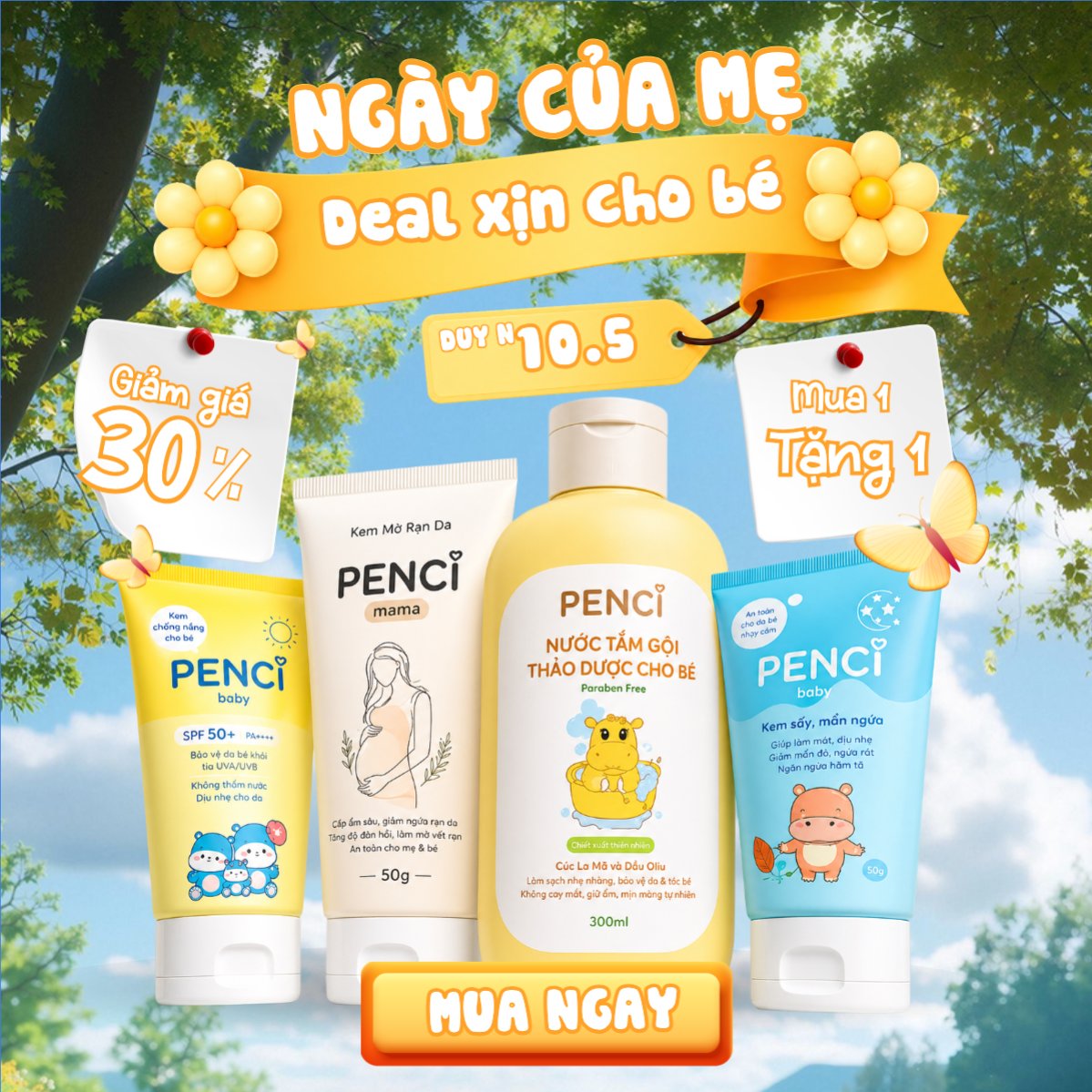 Mẫu Bài post MXH vuông Mẹ hạnh phúc bé khỏe ngoan — LayerPic