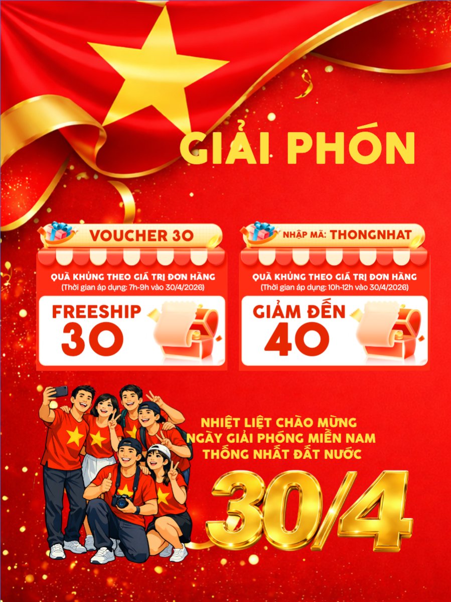 Mẫu Banner dọc Giải phóng Hot Deal 30/4 và 1/5 — LayerPic