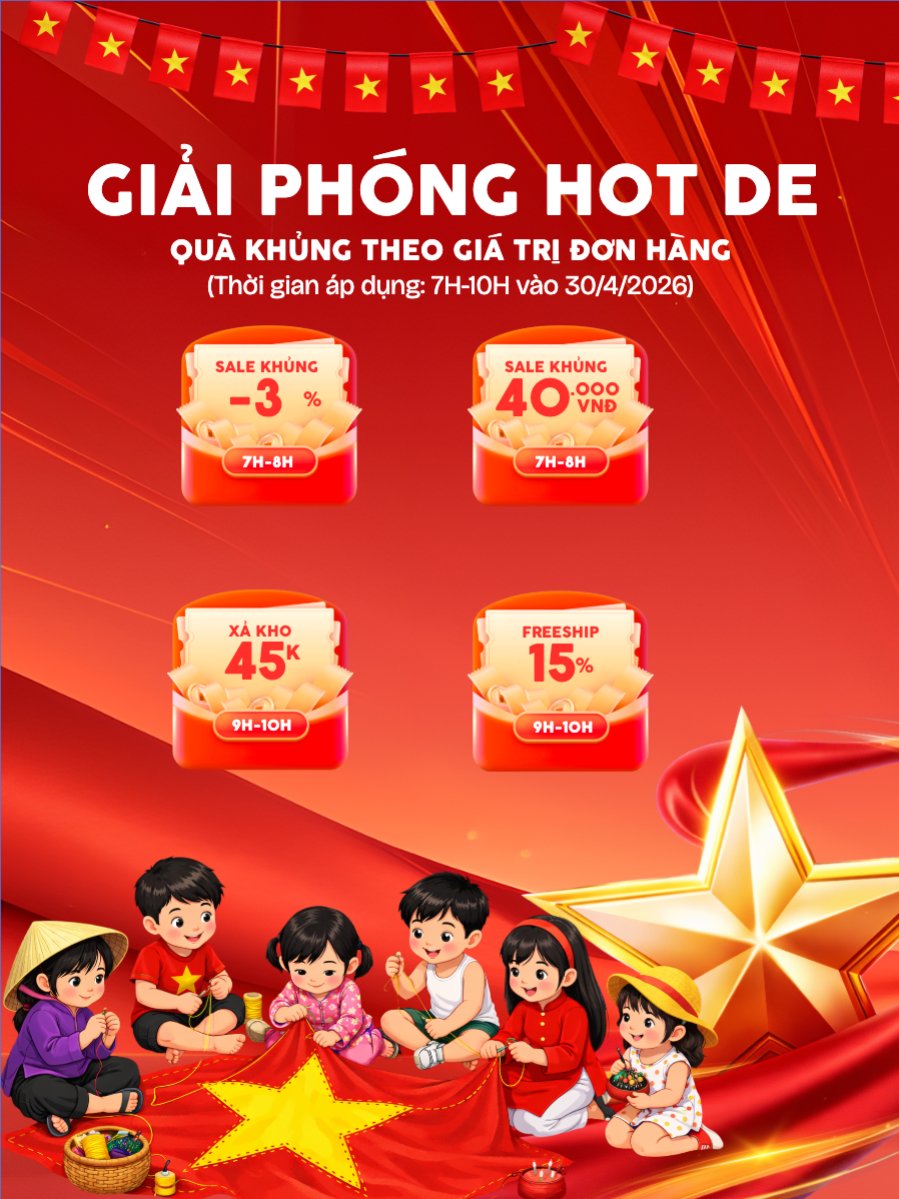 Mẫu Banner dọc Giải phóng Hot Deal 30/4 và 1/5 — LayerPic