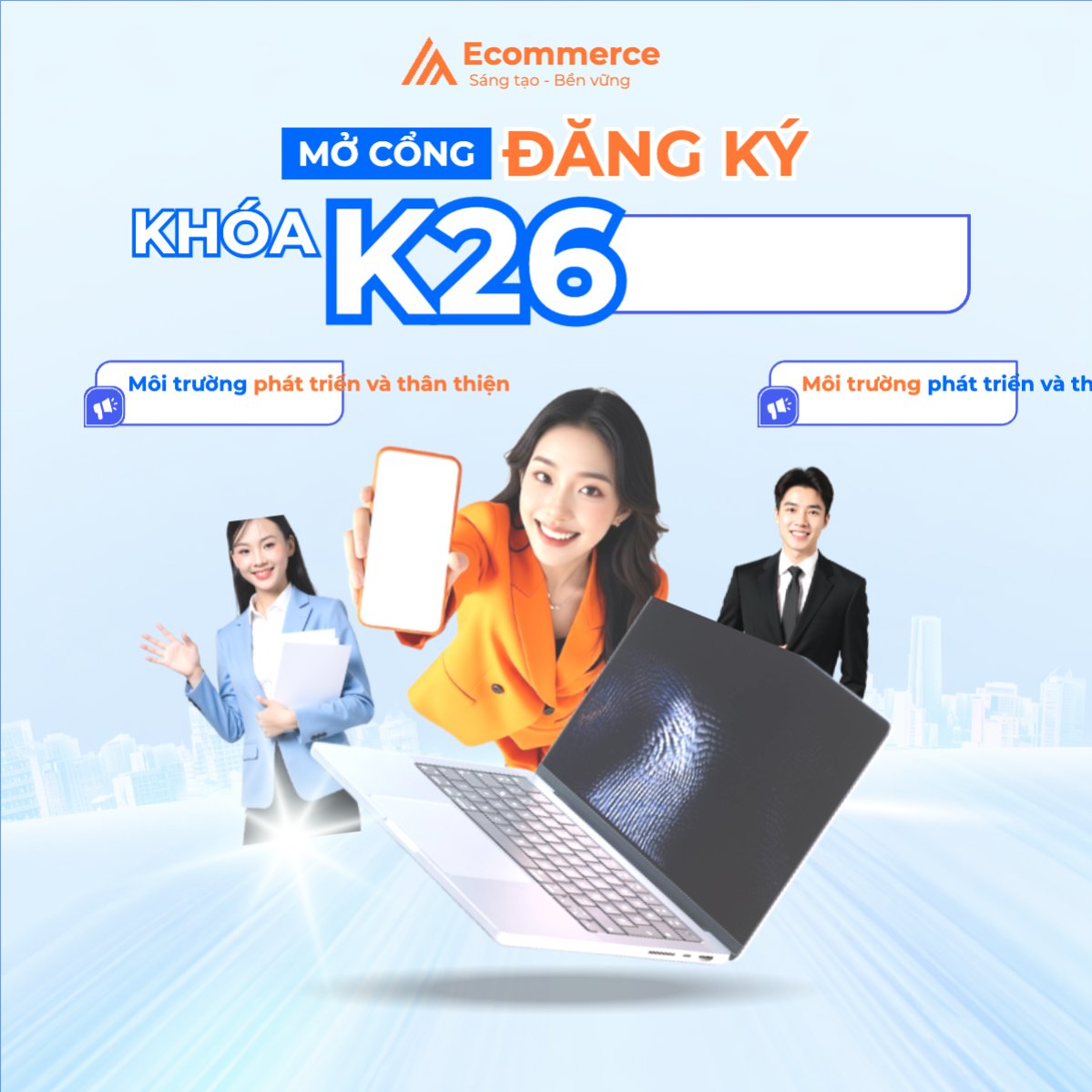 Mẫu Bài post MXH vuông Mở cổng đăng ký khóa học — LayerPic