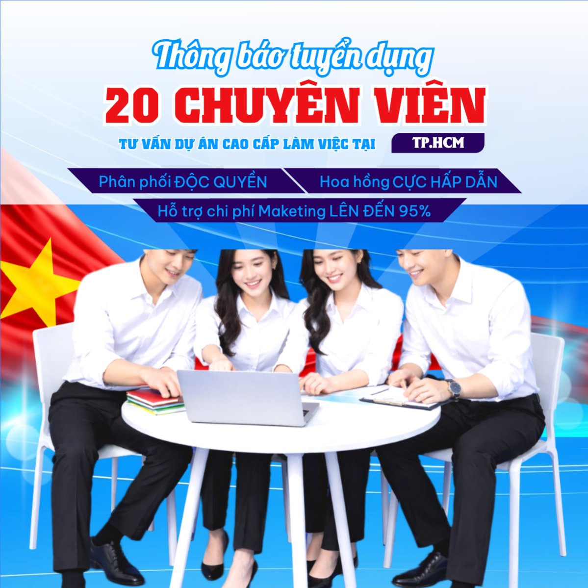 Mẫu Bài post MXH vuông Thông báo tuyển chuyên viên tư vấn — LayerPic