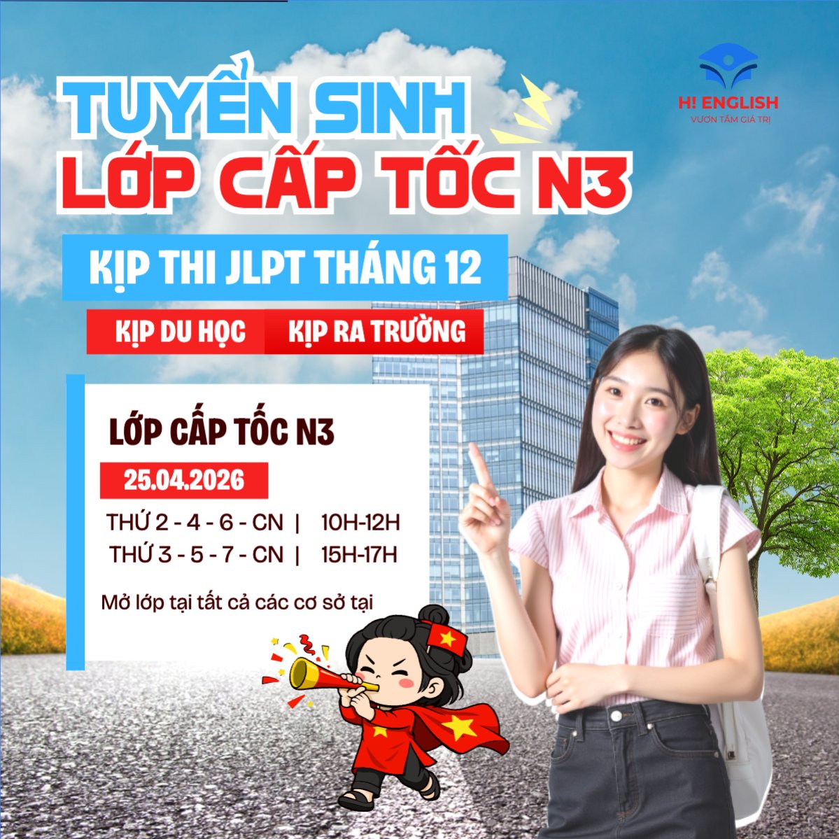 Mẫu Bài post MXH vuông Tuyển sinh lớp cấp tốc — LayerPic