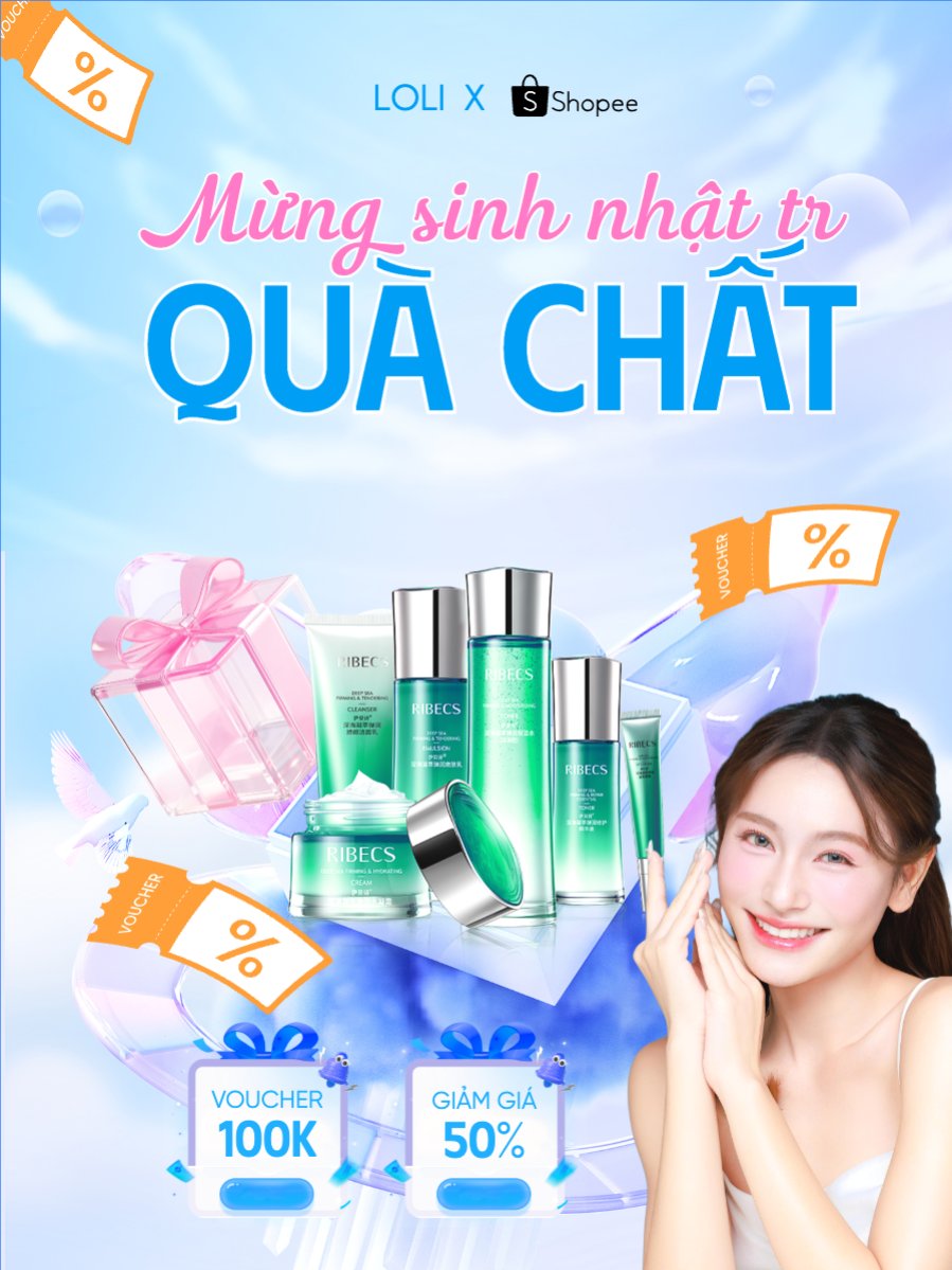 Mẫu Banner dọc Mừng sinh nhật trao quà chất — LayerPic