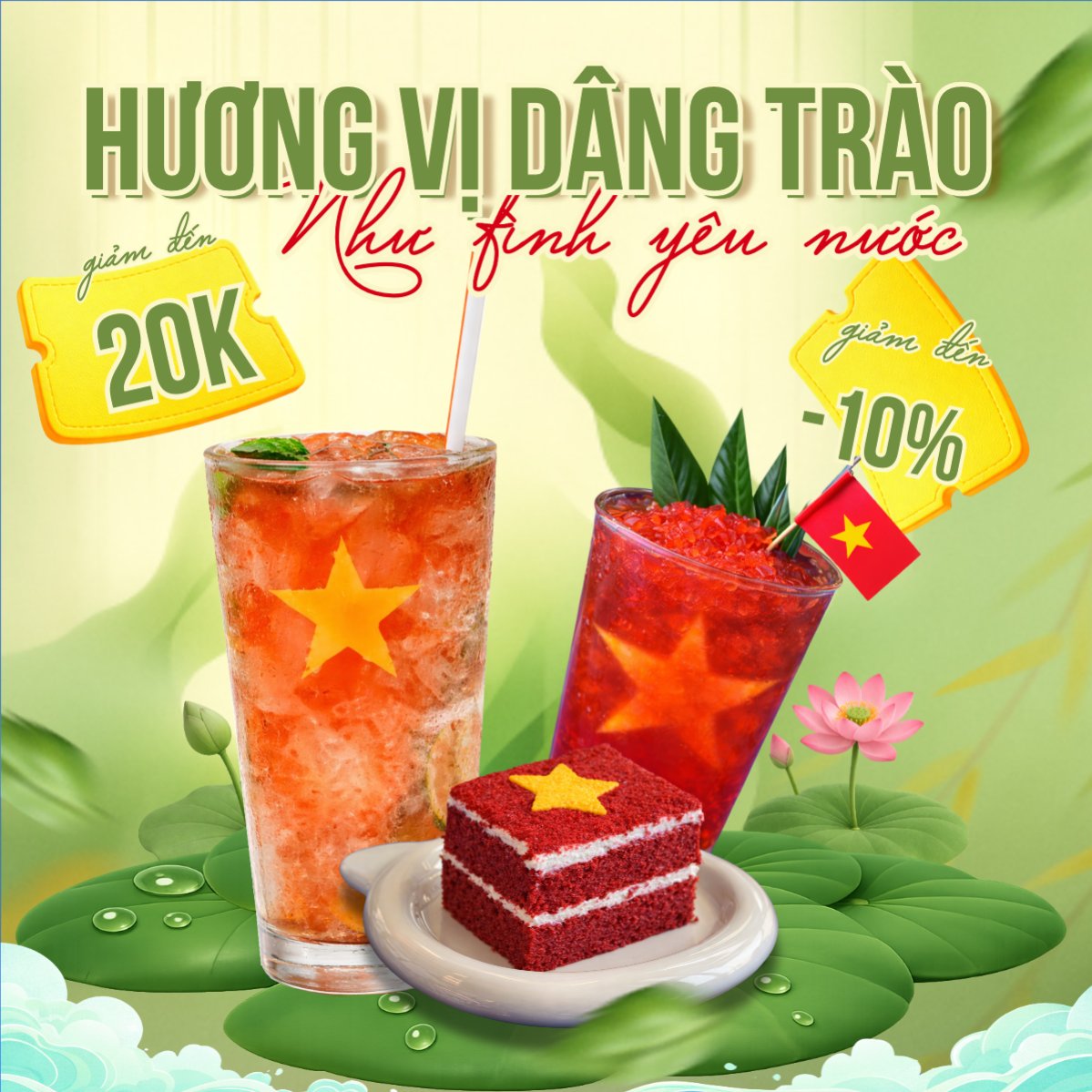 Mẫu Bài post MXH vuông Hương vị dâng trào như tình yêu nước — LayerPic