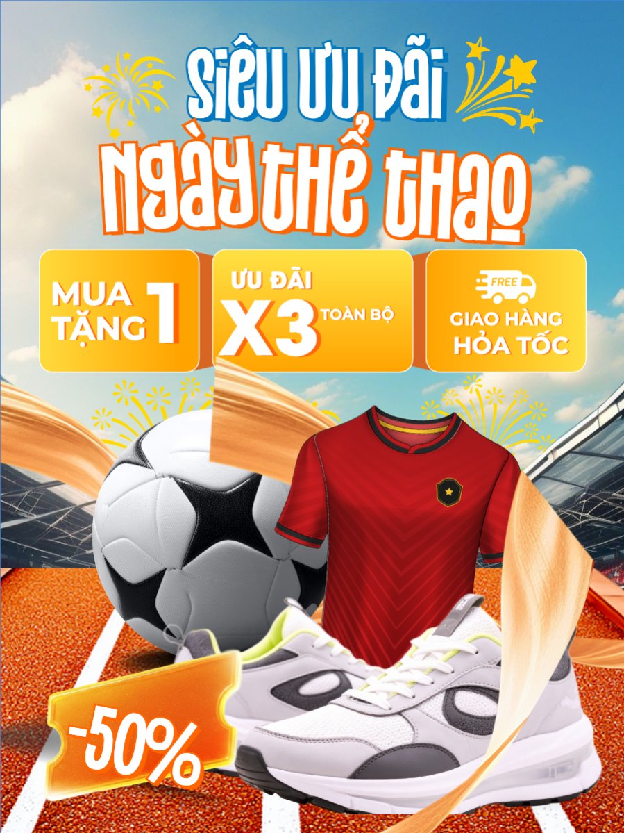 Mẫu Banner dọc Ngày thể thao Việt Nam 27/3 — LayerPic