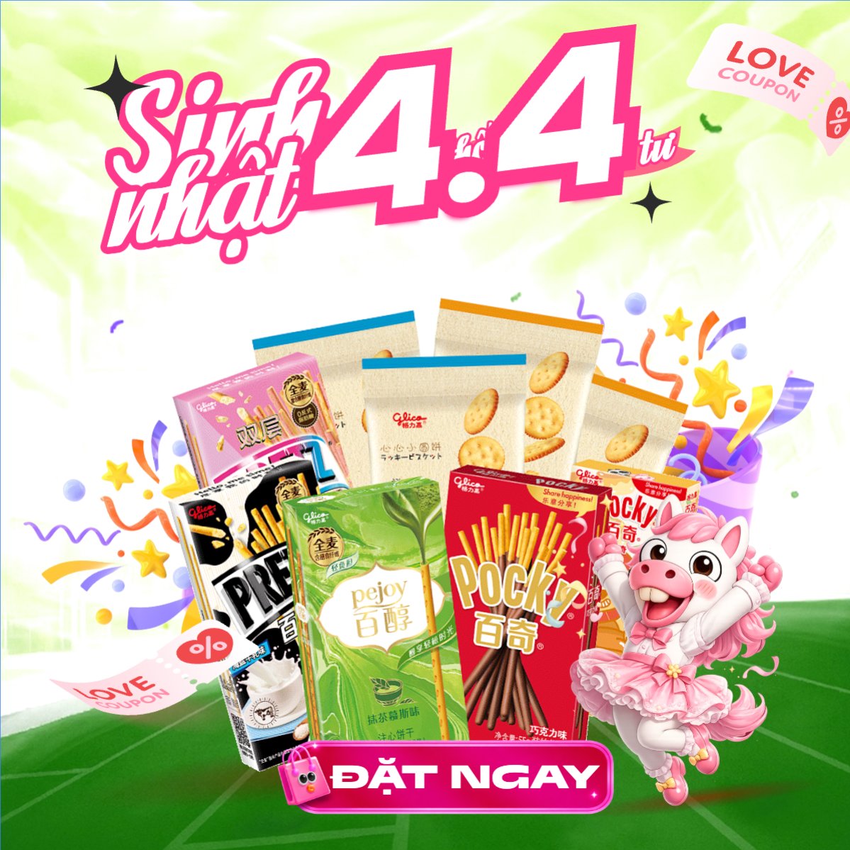 Mẫu Bài post MXH vuông Sinh nhật 4.4 chốt deal vô tư — LayerPic