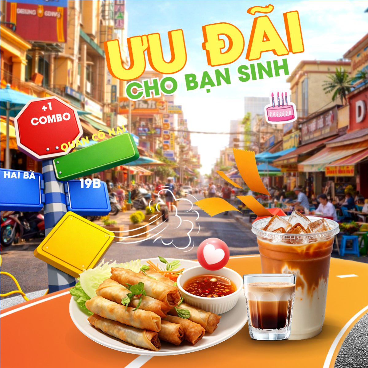Mẫu Bài post MXH vuông Ưu đãi cho bạn sinh tháng tư — LayerPic