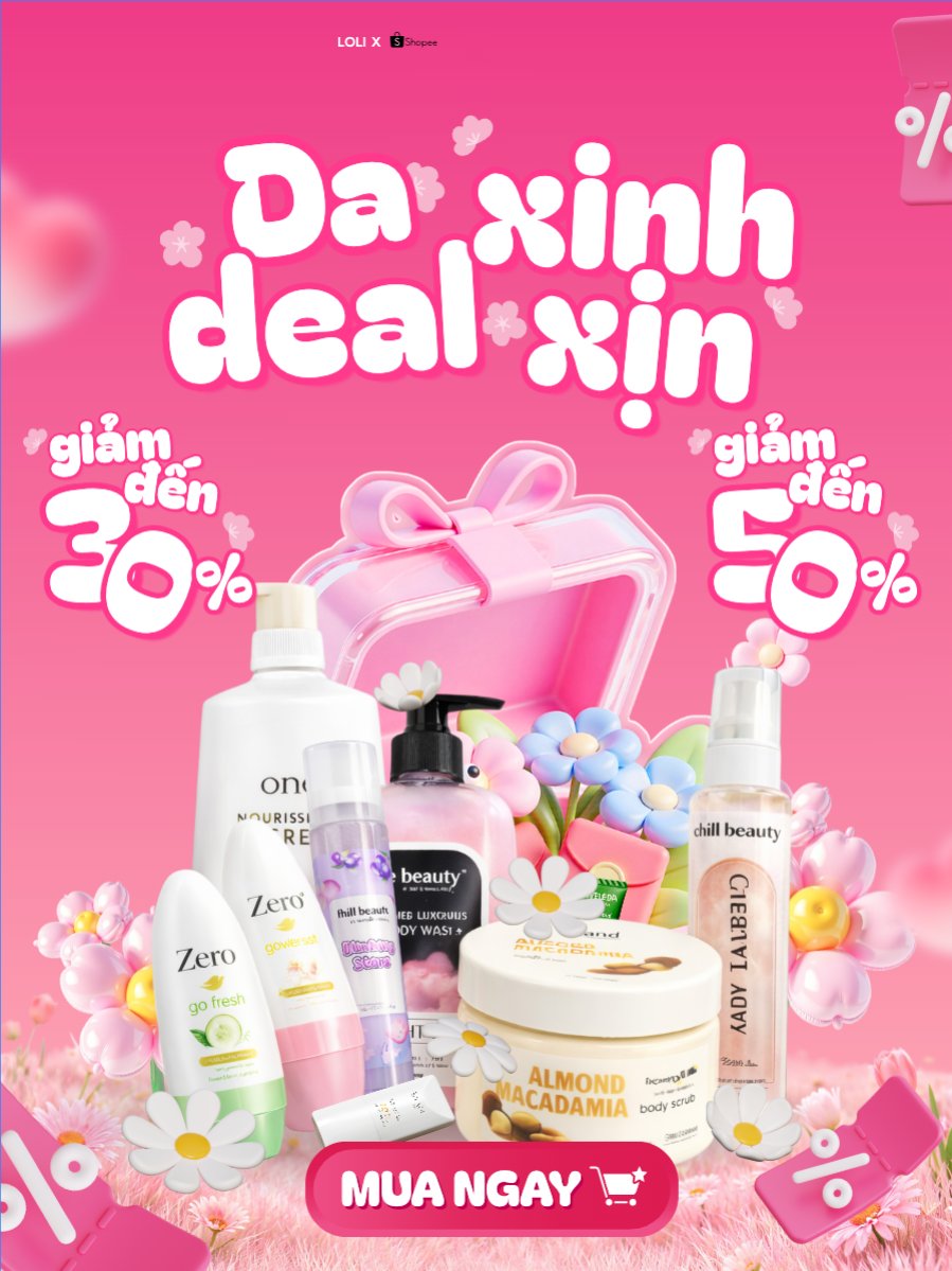 Mẫu Banner dọc Da xinh deal xịn — LayerPic