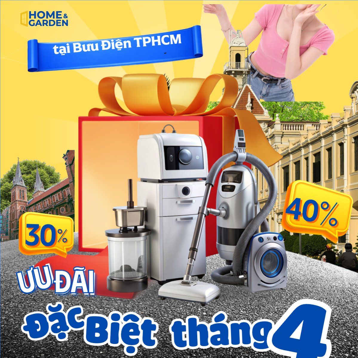 Mẫu Bài post MXH vuông Ưu đãi đặc biệt tháng 4 — LayerPic