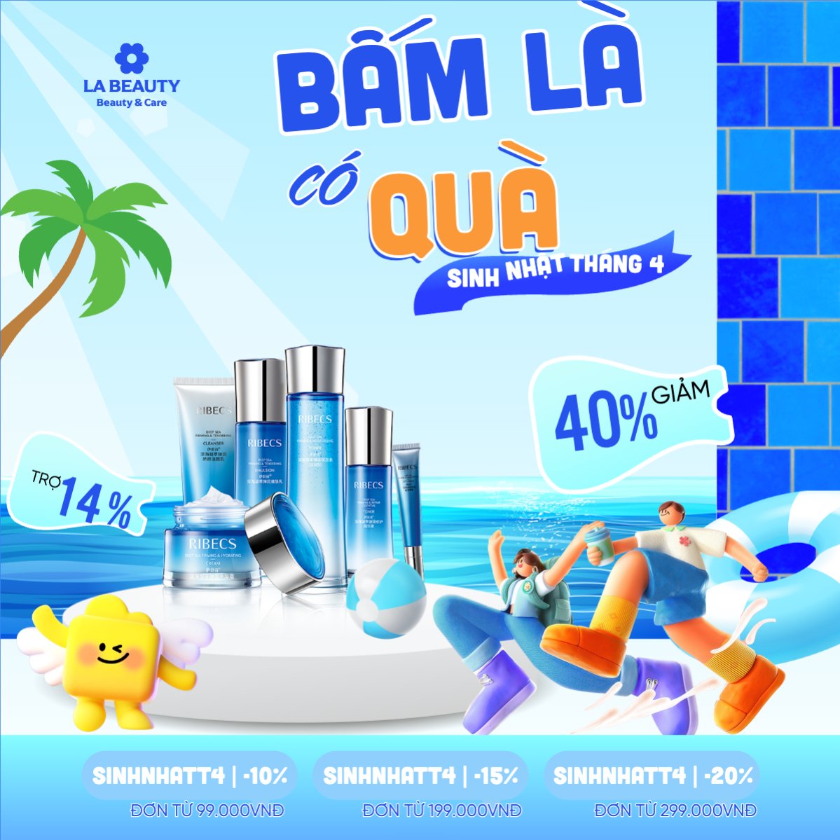 Mẫu Bài post MXH vuông Bấm là có quà sinh nhật tháng 4 — LayerPic