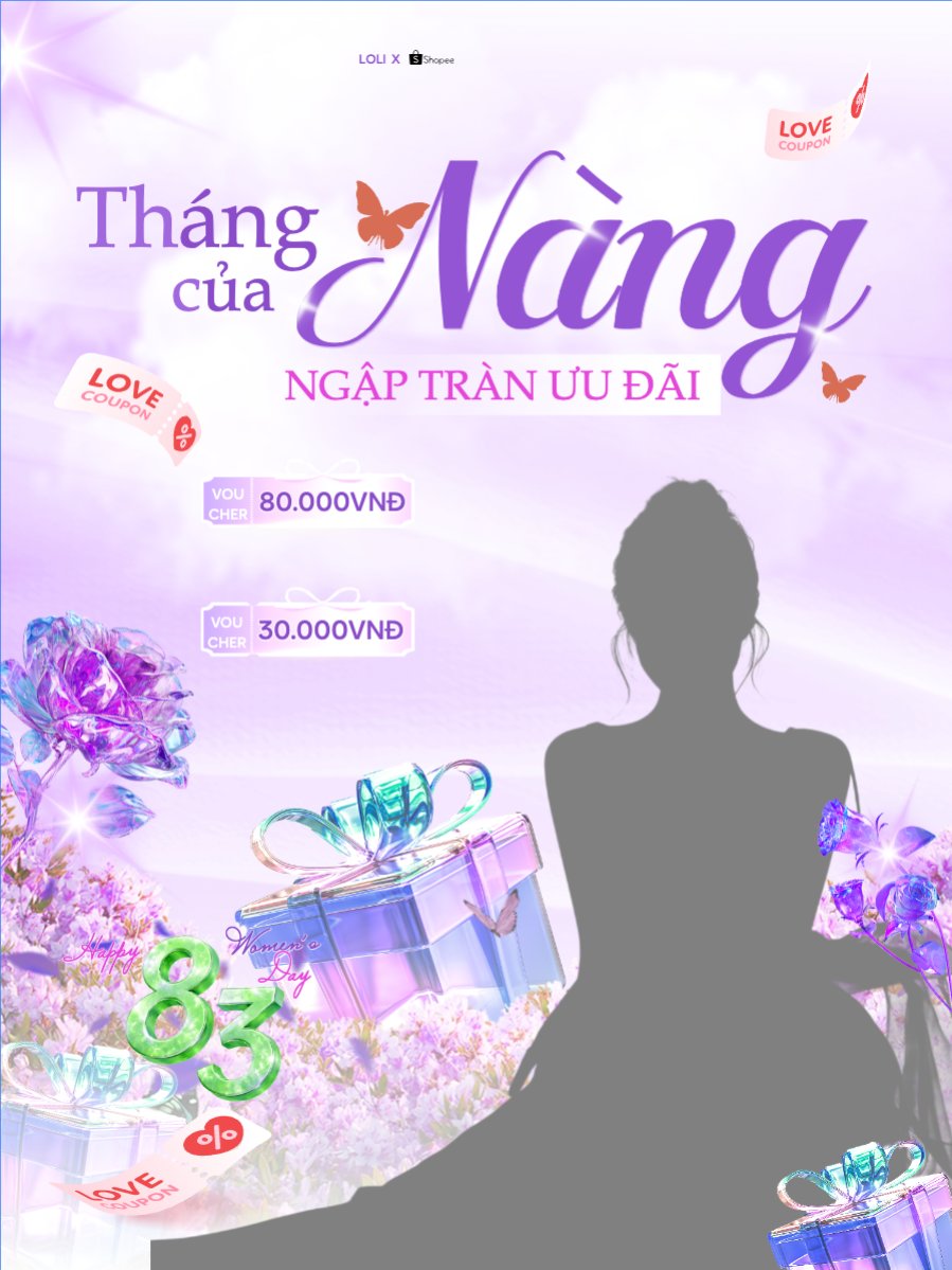 Mẫu Banner dọc Tháng của nàng ngập tràn ưu đãi — LayerPic