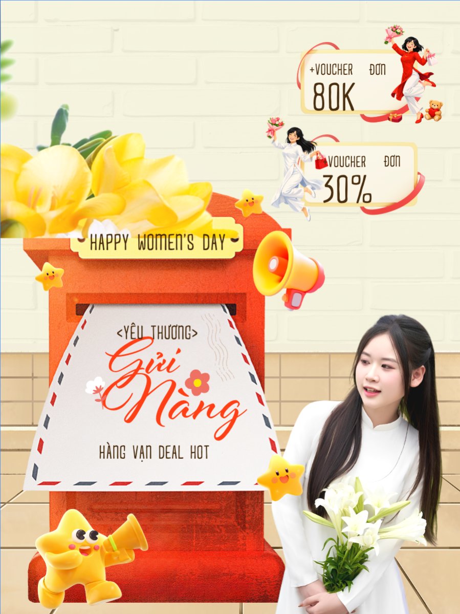 Mẫu Banner dọc Yêu thương gửi nàng hàng vạn deal hot — LayerPic