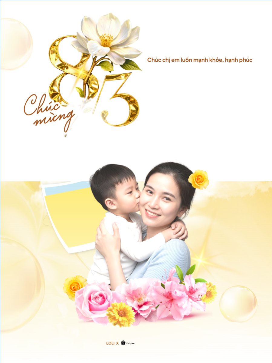 Mẫu Banner dọc Chúc mừng ngày Quốc tế phụ nữ 8/3 — LayerPic