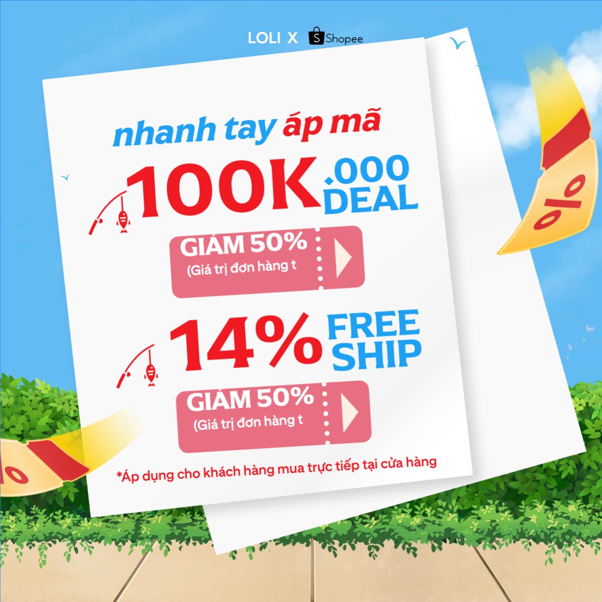 Mẫu Bài post MXH vuông Nhanh tay áp mã — LayerPic