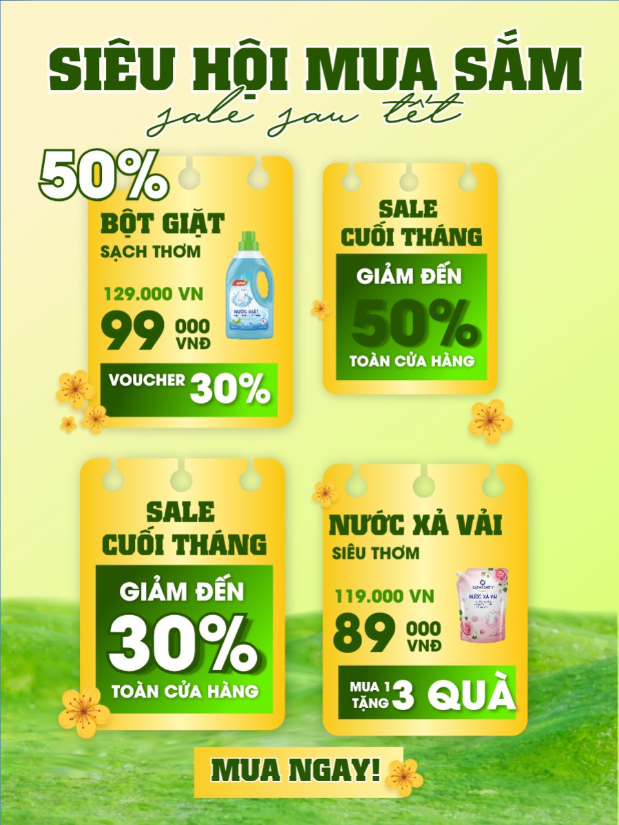 Mẫu Banner dọc Siêu hội mua sắm sale sau tết — LayerPic