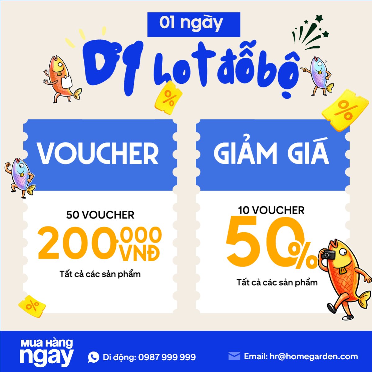 Mẫu Bài post MXH vuông Cá tháng tư giảm giá — LayerPic