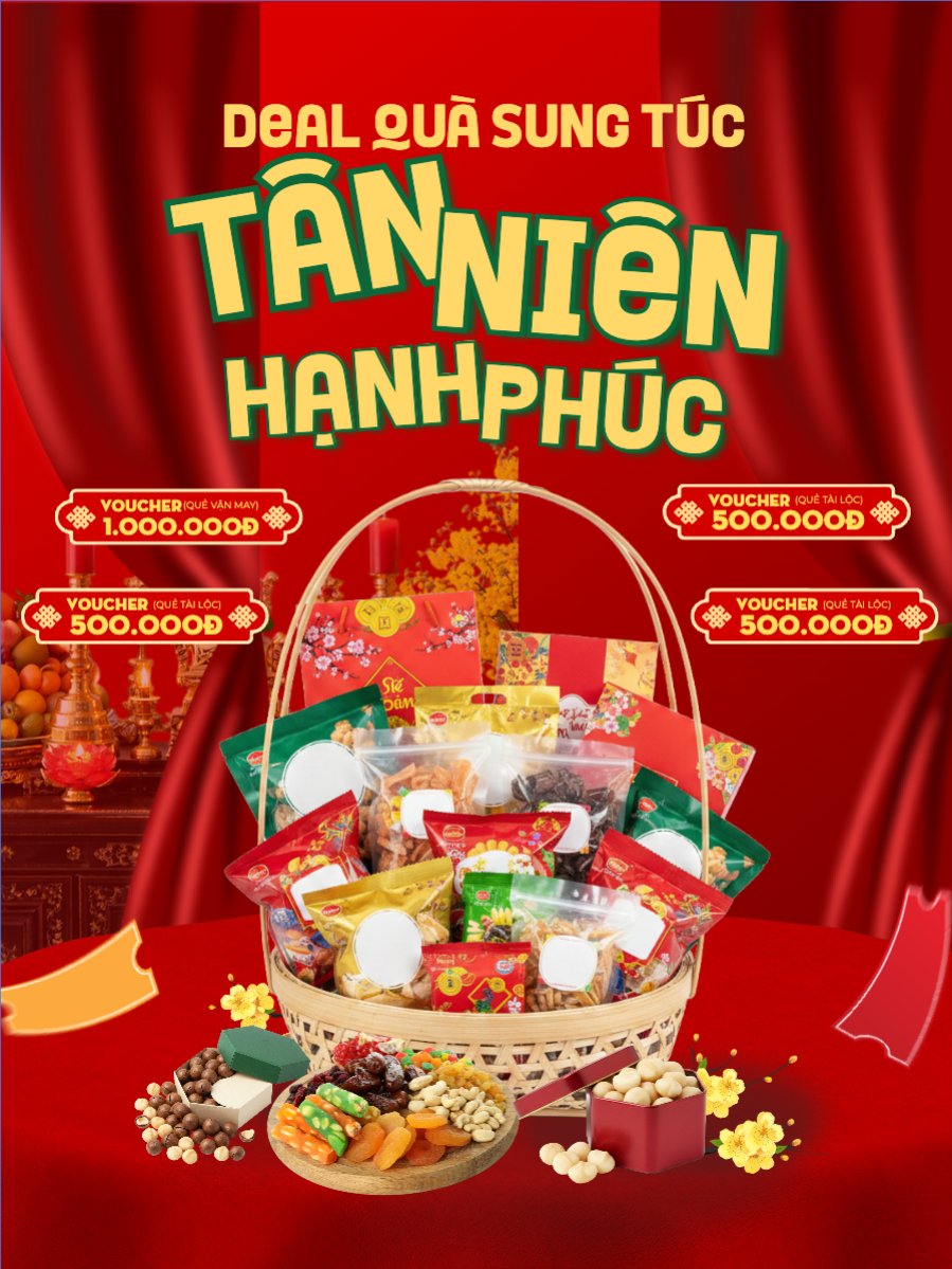 Mẫu Banner dọc Deal quà sung túc tân niên hạnh phúc — LayerPic
