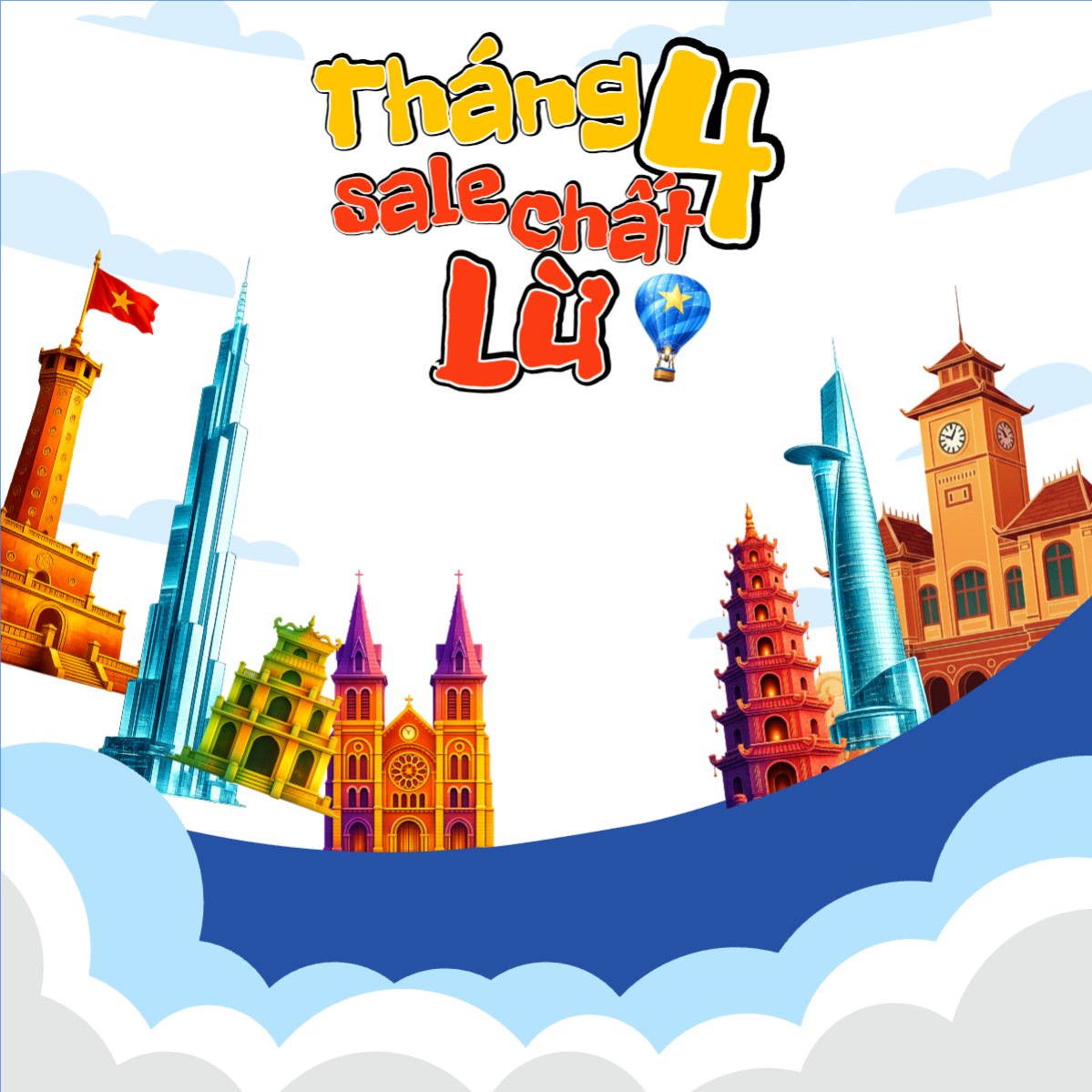 Mẫu Bài post MXH vuông Tháng 4 sale chất lừ — LayerPic