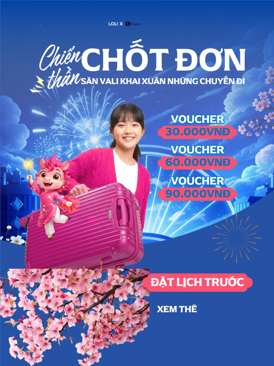 Mẫu Banner dọc Chiến thần chốt đơn săn vali khai xuân những chuyến đi — LayerPic