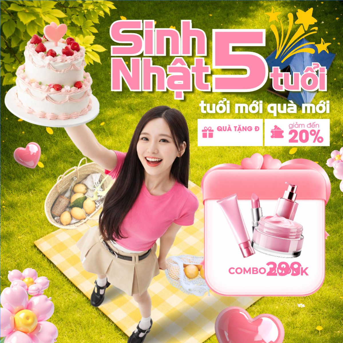 Mẫu Bài post MXH vuông Quà tặng sinh nhật — LayerPic