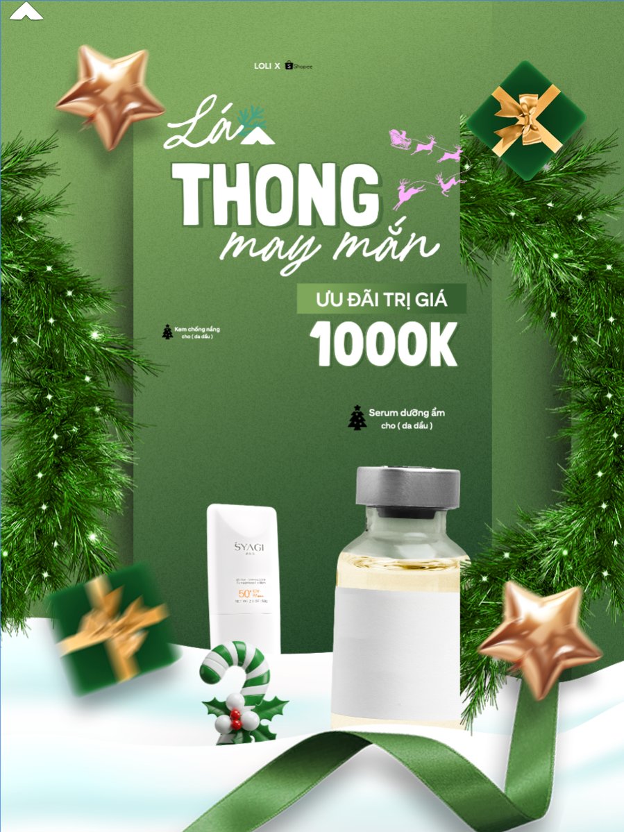 Mẫu Banner dọc Lá thông may mắn — LayerPic