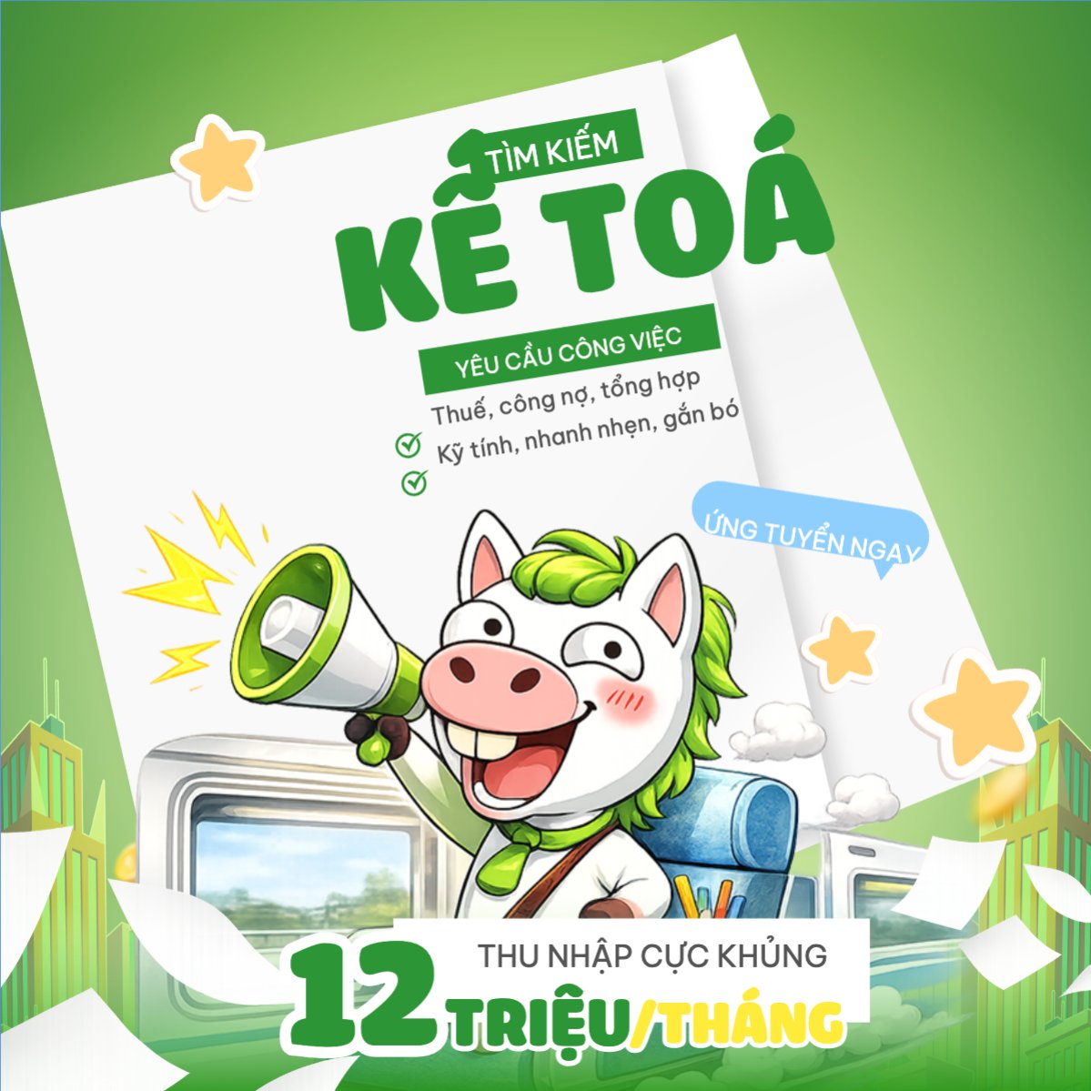 Mẫu Bài post MXH vuông Thông báo tuyển dụng Kế toán — LayerPic
