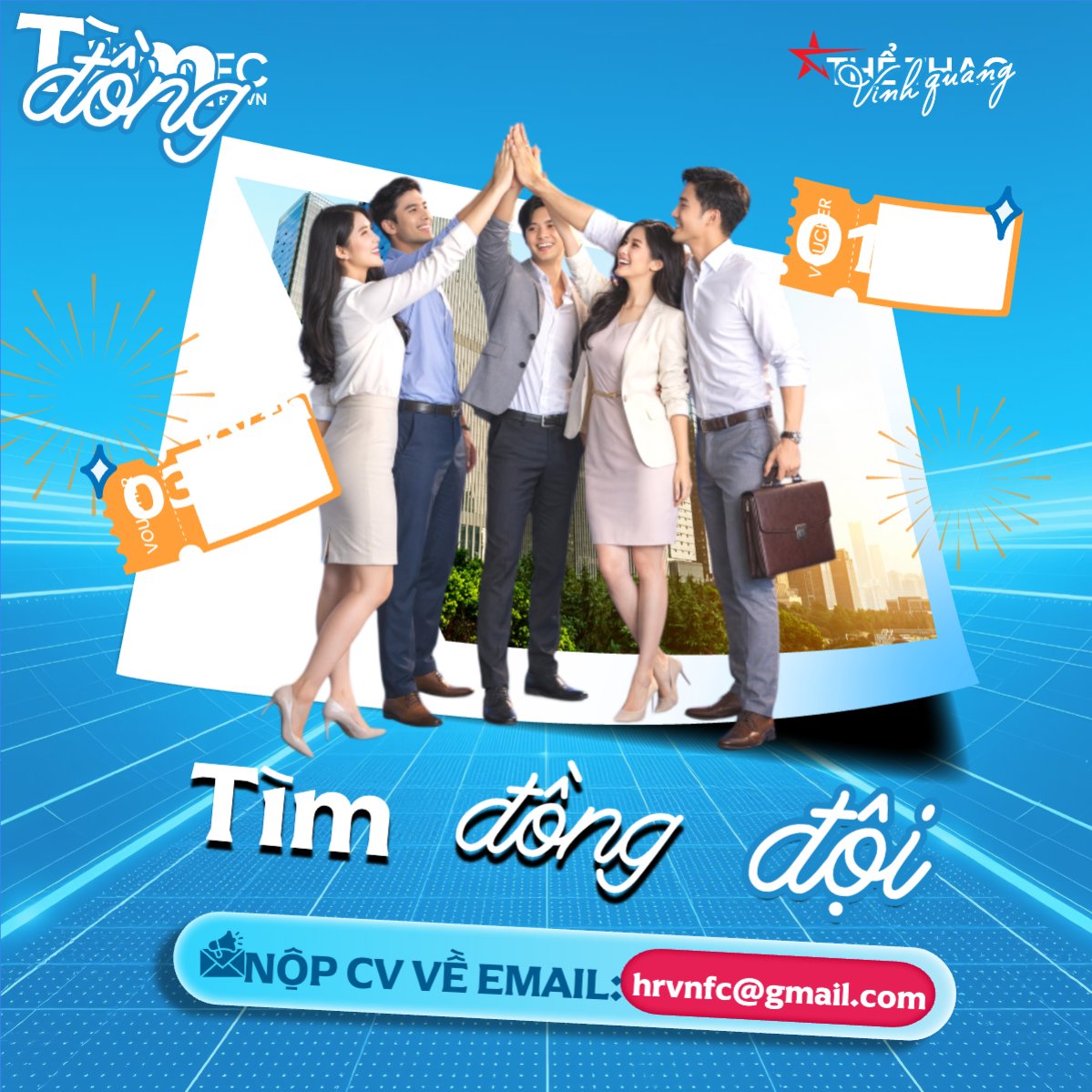 Mẫu Bài post MXH vuông Tìm động đội — LayerPic