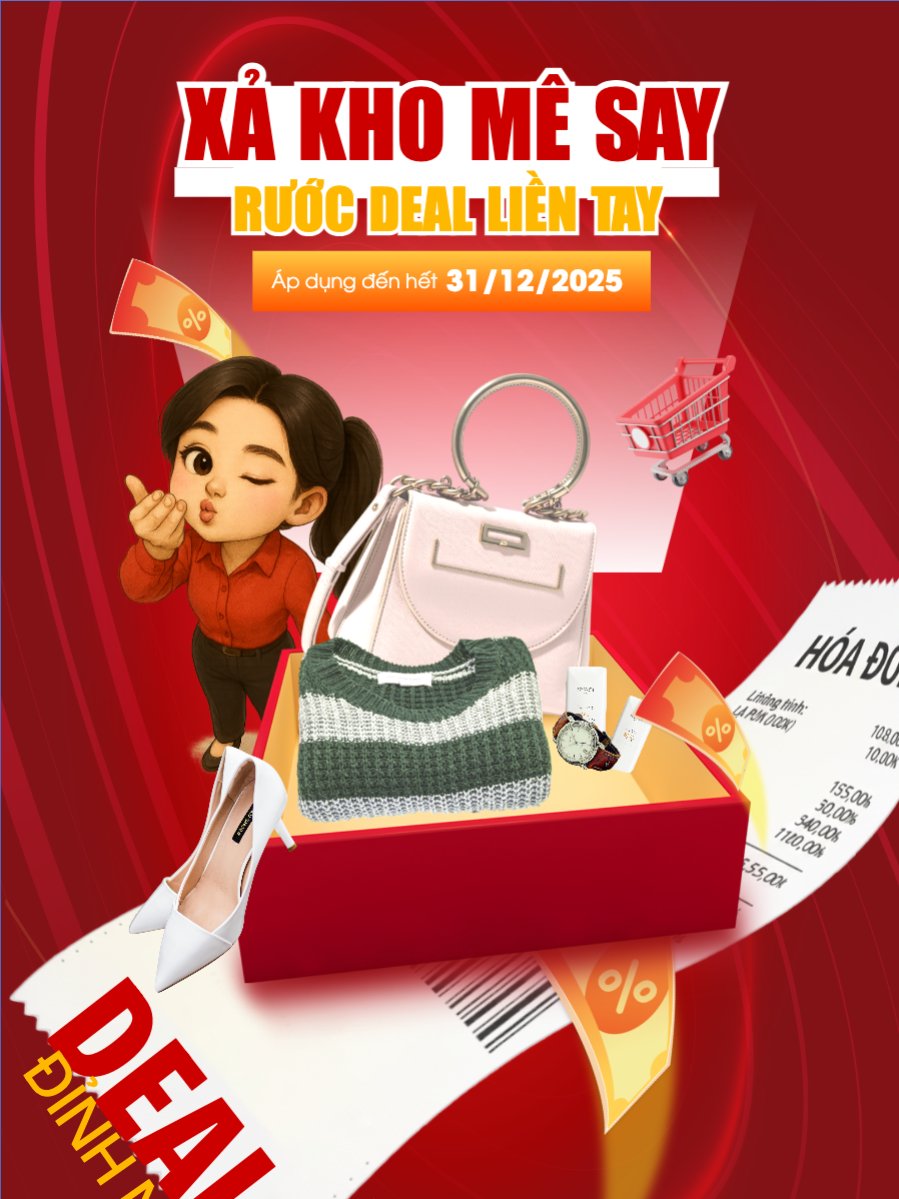 Mẫu Banner dọc Xả kho mê say rước deal liền tay — LayerPic