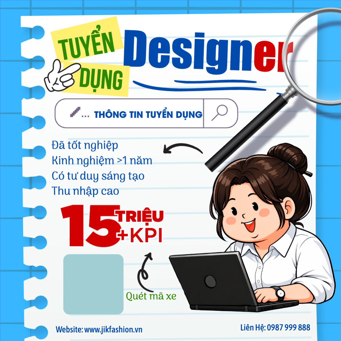Mẫu Bài post MXH vuông Tuyển dụng desinger — LayerPic