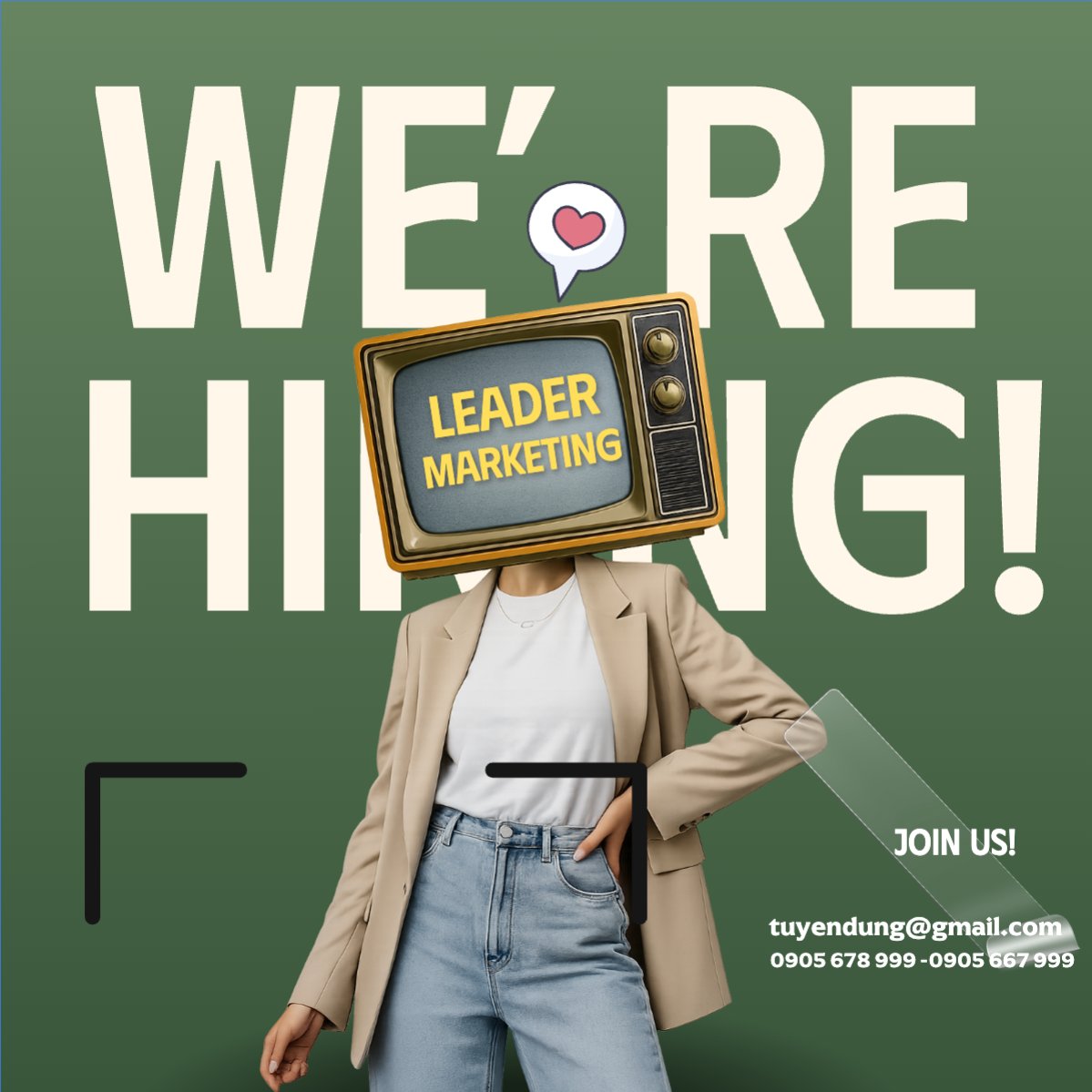 Mẫu Bài post MXH vuông We're hiring — LayerPic