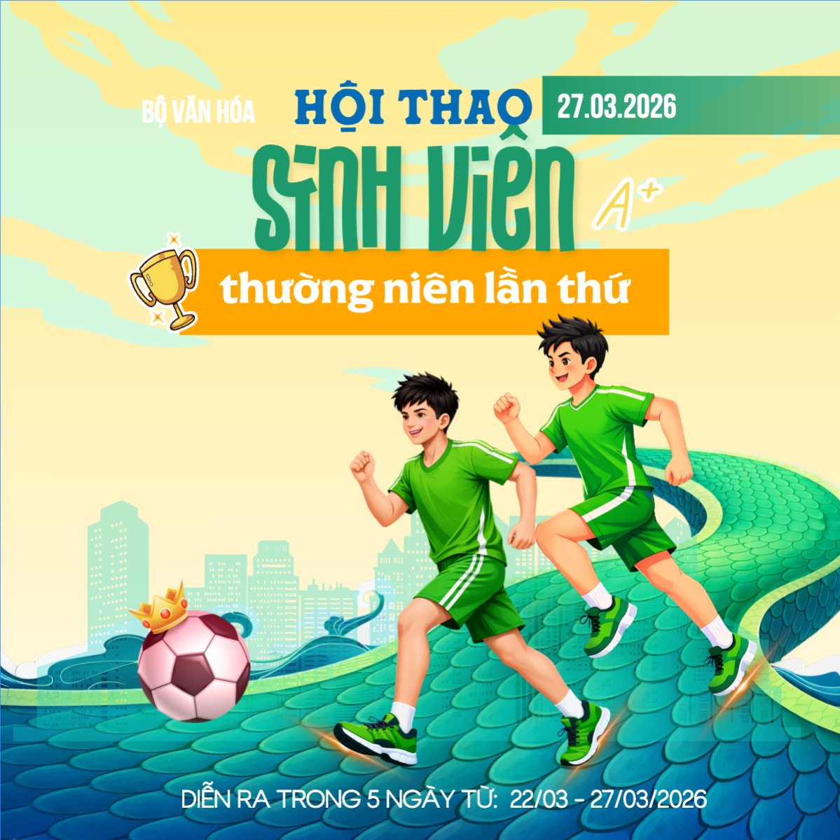 Mẫu Bài post MXH vuông Hội thao sinh viên — LayerPic