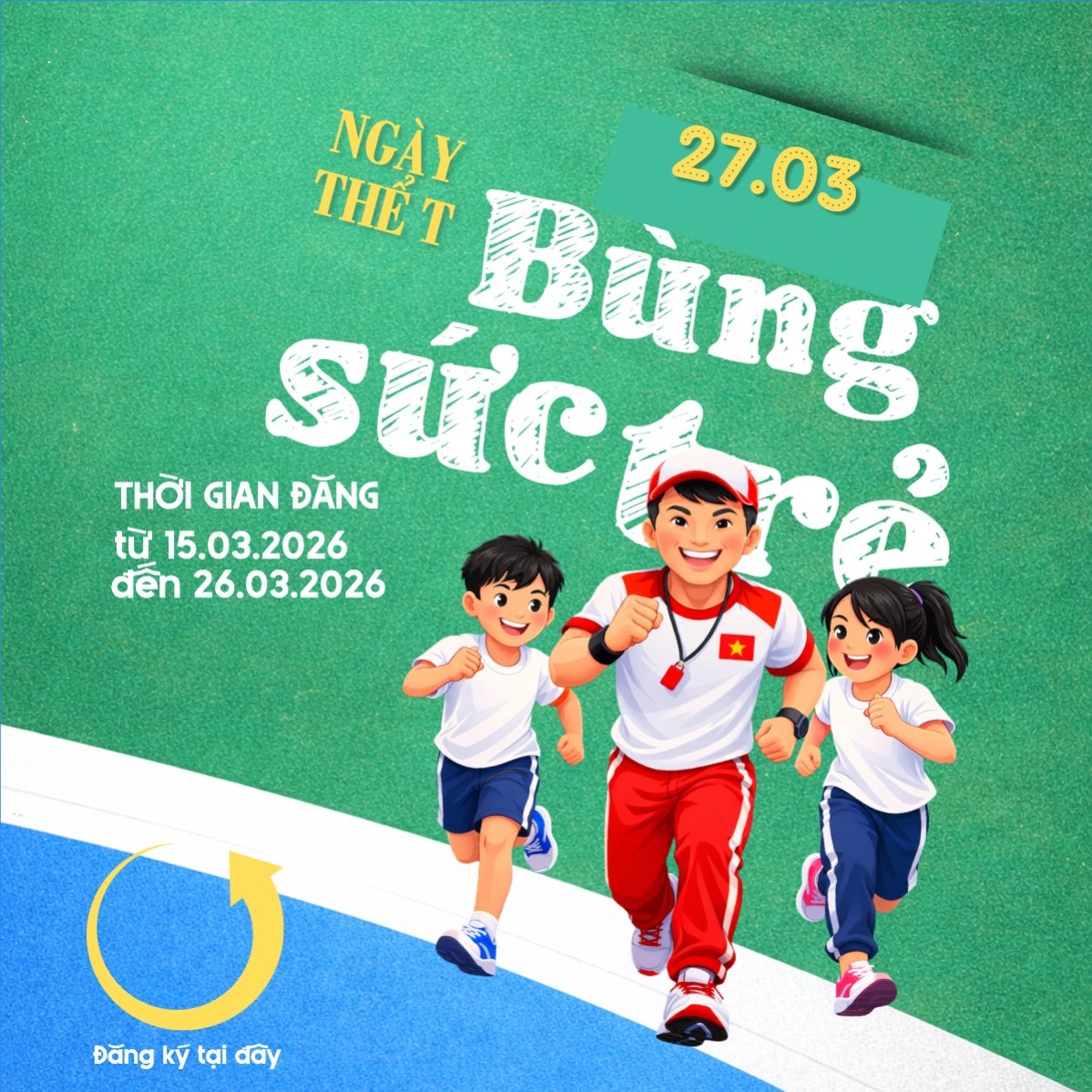 Mẫu Bài post MXH vuông Bùng sức trẻ — LayerPic