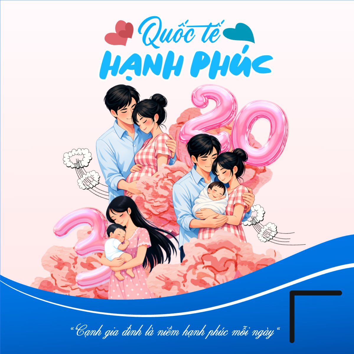 Mẫu Bài post MXH vuông Quốc tế hạnh phúc — LayerPic