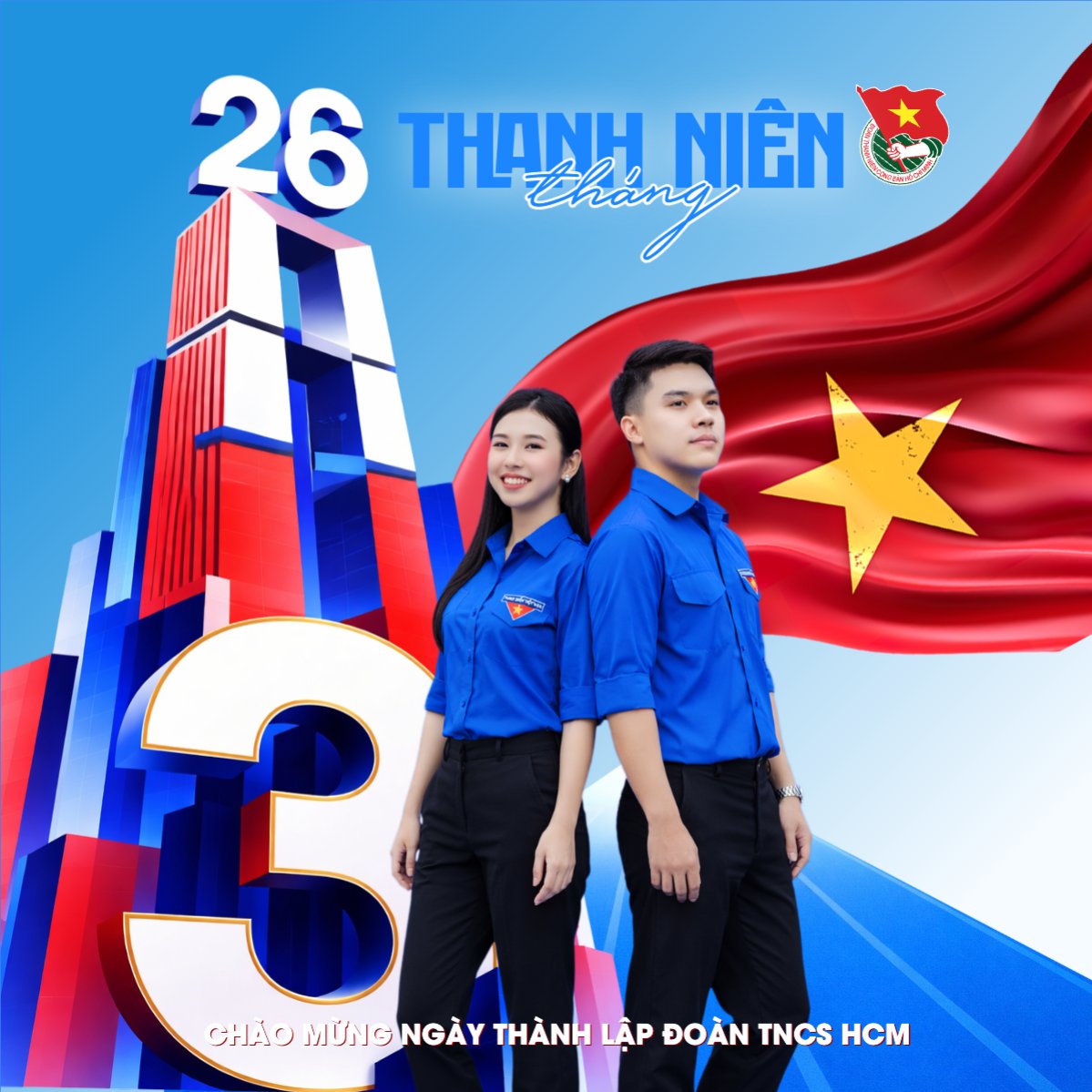 Mẫu Bài post MXH vuông Tháng thanh niên — LayerPic
