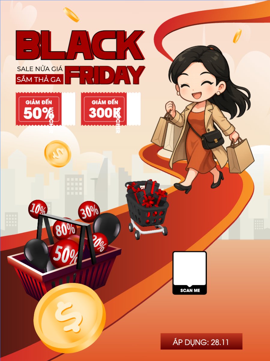 Mẫu Banner dọc Sale nửa giá sắm thả ga — LayerPic