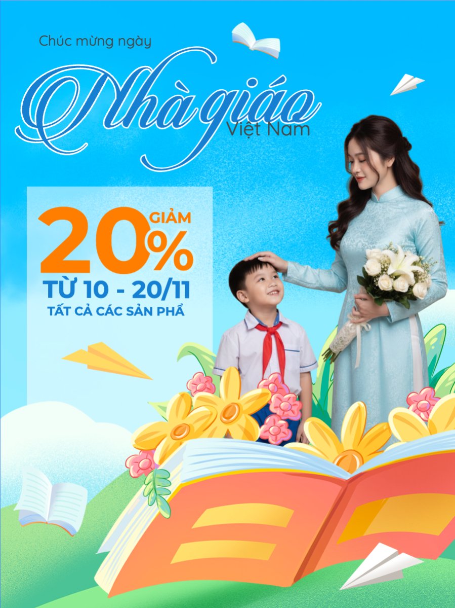Mẫu Banner dọc Mừng ngày nhà giáo Việt Nam — LayerPic