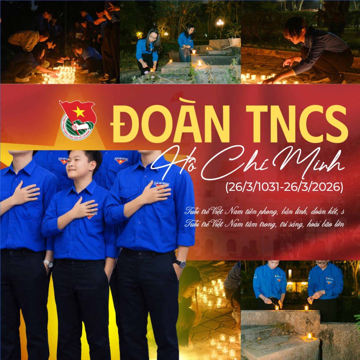 Mẫu Bài post MXH vuông Ngày thành lập đoàn thanh niên cộng sản — LayerPic