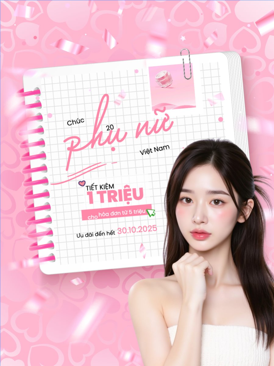 20/10, Ngày phụ nữ Việt Nam, Vietnamese Women's Day, phụ nữ, sự kiện, event, mỹ phẩm, làm đẹp, beauty, hiện đại, modern	