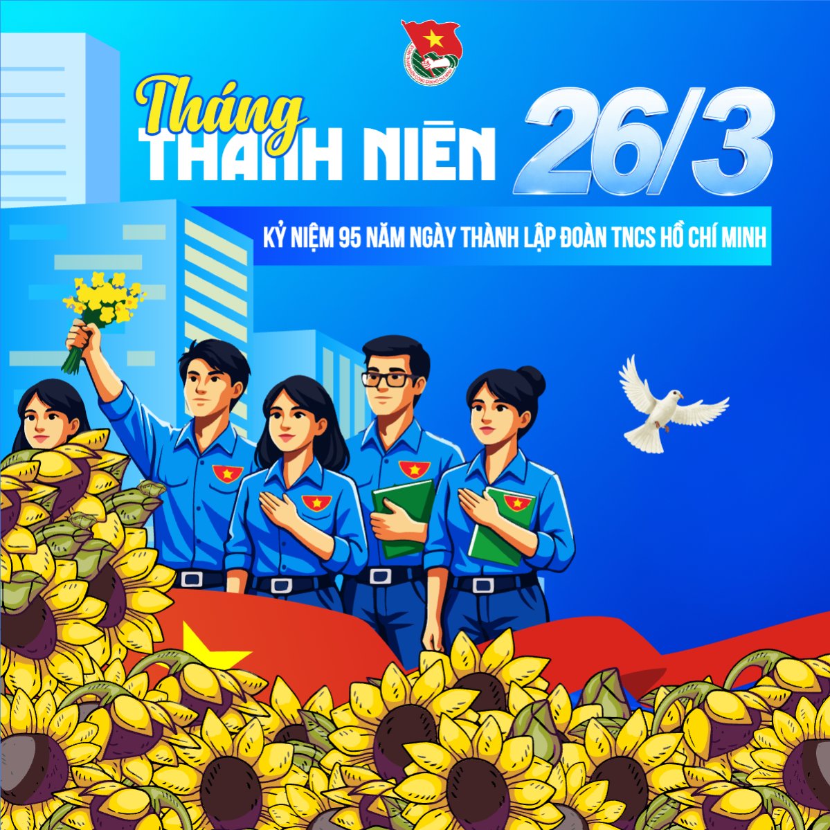 Mẫu Bài post MXH vuông Ngày thành lập đoàn thanh niên cộng sản — LayerPic