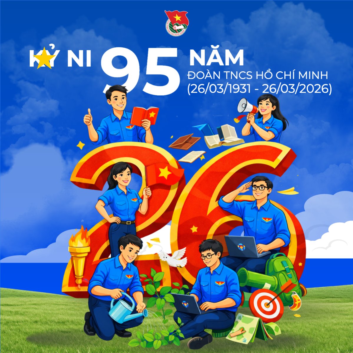 Mẫu Bài post MXH vuông Ngày thành lập đoàn thanh niên cộng sản — LayerPic