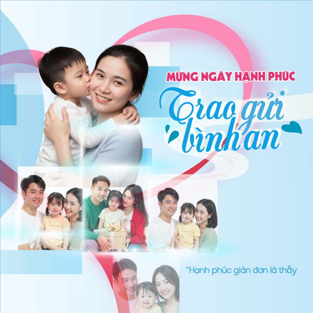 Mẫu Bài post MXH vuông Ngày hạnh phúc — LayerPic
