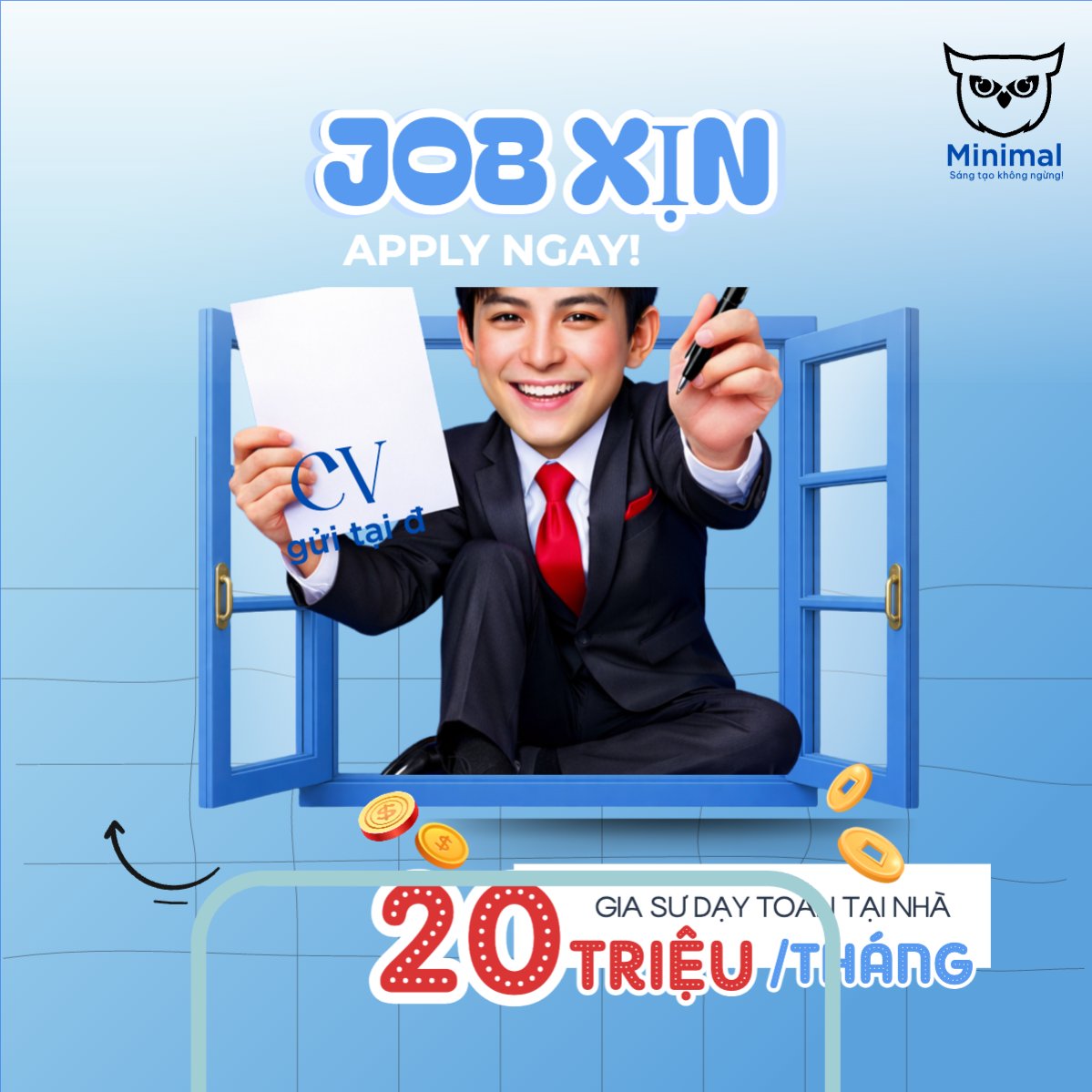 Mẫu Bài post MXH vuông Job xịn apply ngay — LayerPic